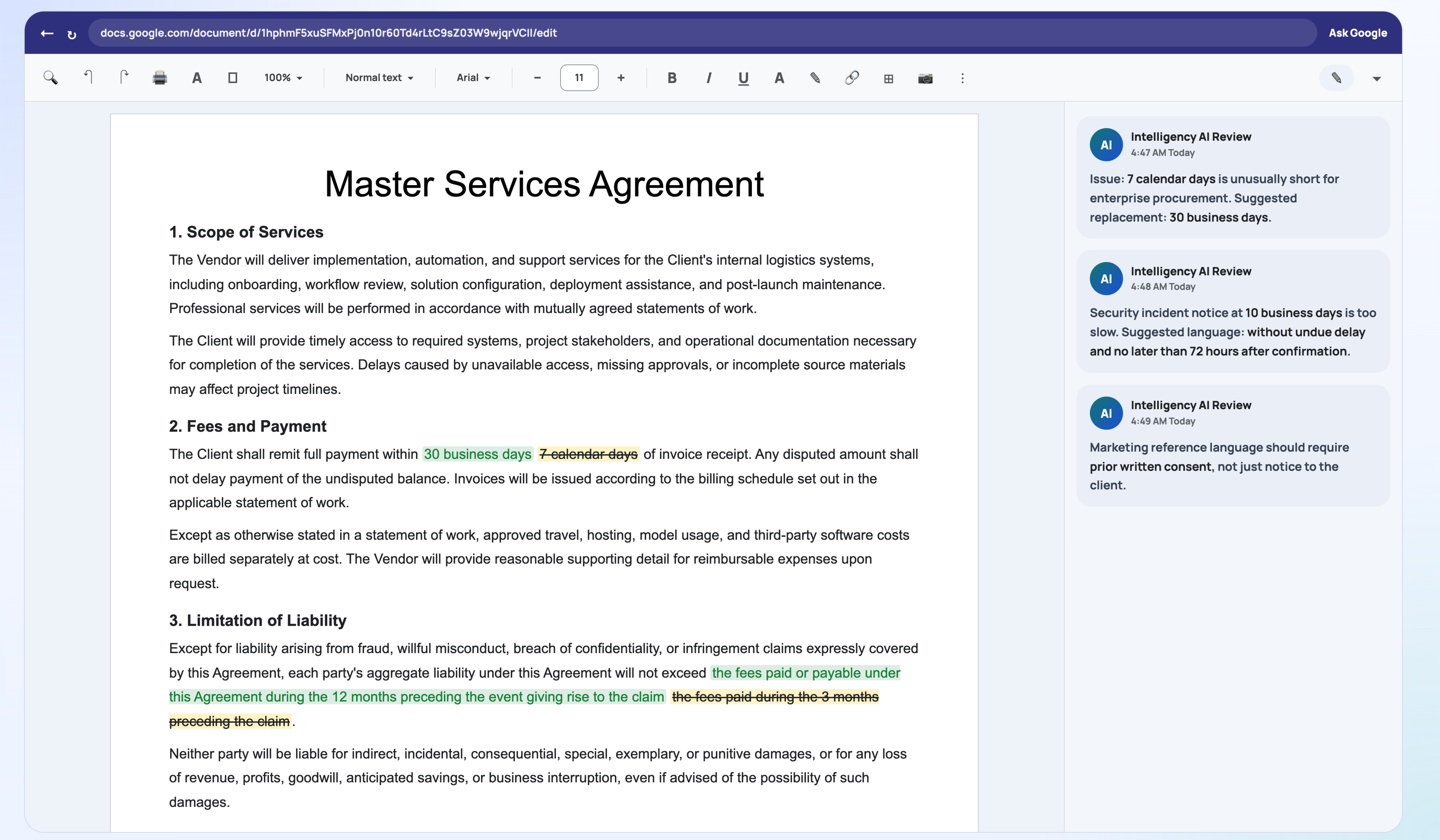 Document intelligence workspace